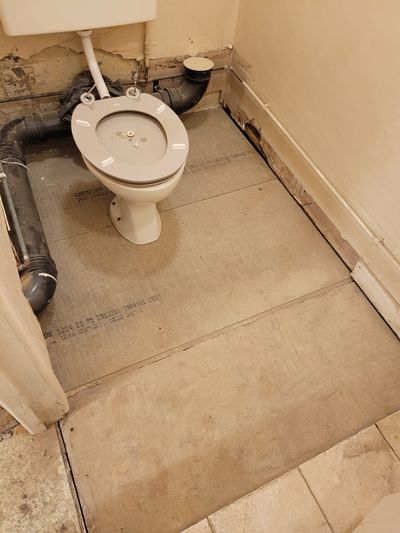 Toilet Floor Collapse — before